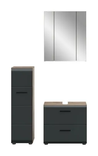Bad Set Ice 3a | 3-teilig | Nox Oak / schwarz matt