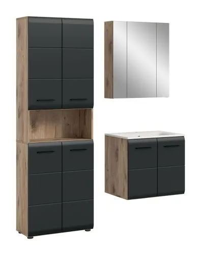 Bad Set Ice 6 | 3-teilig | Nox Oak / schwarz matt