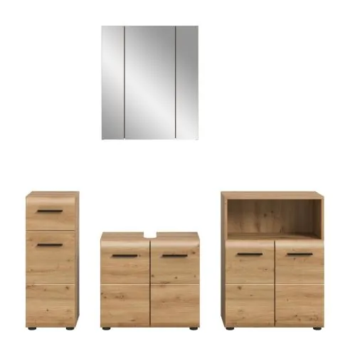 Bad Set Ice 8 | 4-teilig | Artisan Oak mit Aufsatzleuchte 1