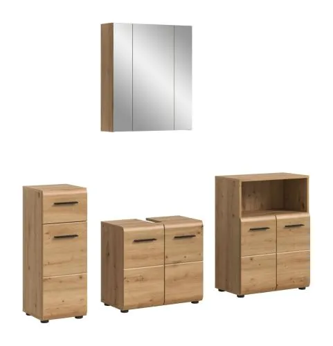Bad Set Ice 8 | 4-teilig | Artisan Oak ohne Aufsatzleuchte 1