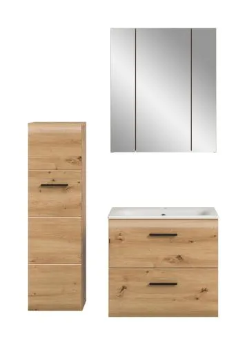 Bad Set Ice 9 | 3-teilig | Artisan Oak mit Badaufsatzleuchte