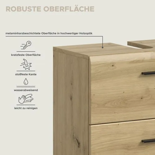Bad Set Ice auf Rollen | 2-teilig | Artisan Oak ohne