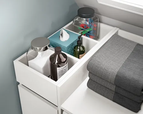 Badezimmer Kommode | Ausziehregal l Free | weiß