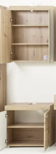 Badezimmer-Set Amanda | Eiche Asteiche | 2-teilig mit Aufsatzleuchte