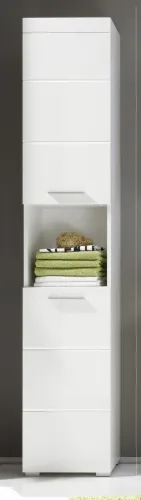 Badezimmer-Set Amanda | weiß Hochglanz | 3-teilig mit Aufsatzleuchte