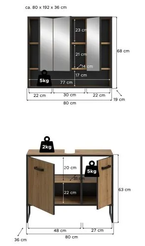 Badezimmer-Set Bagno 2 | Artisan Oak | 2-teilig