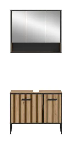 Badezimmer-Set Bagno 2 | Artisan Oak | 2-teilig mit Beleuchtung
