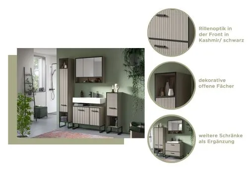 Badezimmer-Set Bagno 2 | Kaschmir | 3-teilig | inkl. Waschbecken