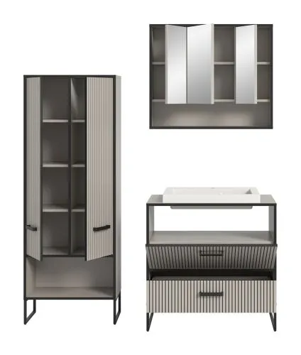 Badezimmer-Set Bagno | Kaschmir | 3-teilig | inkl. Waschbecken