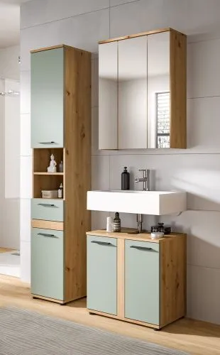 Badezimmer-Set Blake | Salbei / Artisan Eiche | 3-teilig