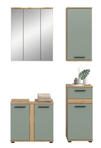 Badezimmer-Set Blake | Salbei / Artisan Eiche | 4-teilig