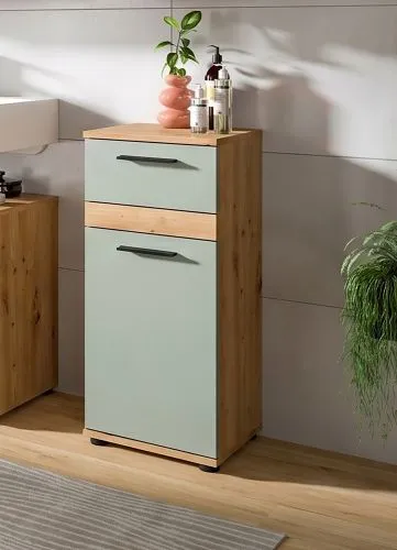 Badezimmer-Set Blake | Salbei / Artisan Eiche | 5-teilig mit LED