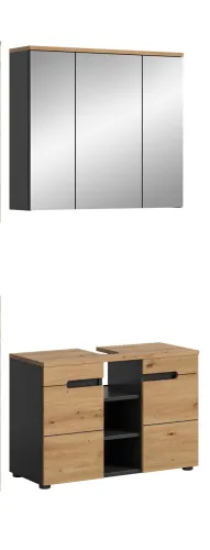 Badezimmer Set Canu 2 | 2-teilig | Artisan Eiche / Basalt grau