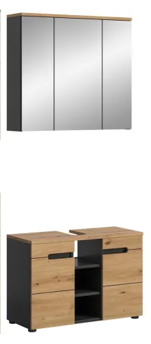 Badezimmer Set Canu 2 | 2-teilig | Artisan Eiche / Basalt grau