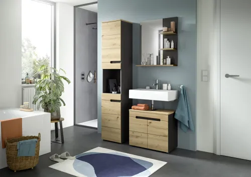 Badezimmer Set Canu | 3-teilig | Artisan Eiche / Basalt grau