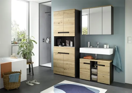 Badezimmer Set Canu 4 | 3-teilig | Artisan Eiche / Basalt grau