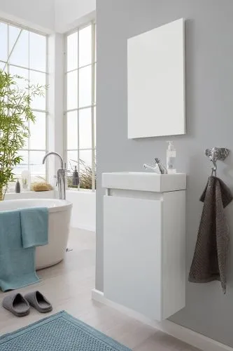 Badezimmer-Set Champ Bad | inkl. Waschbecken | weiß | 2-teilig