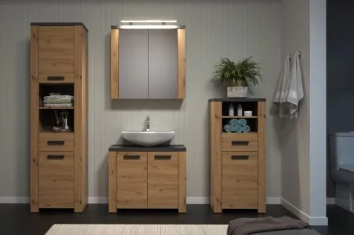 Badezimmer-Set Follow | Artisan Eiche / Matera grau | 4-teilig ohne