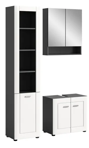 Badezimmer-Set Lago | weiß / grau | 3-teilig ohne Beleuchtung