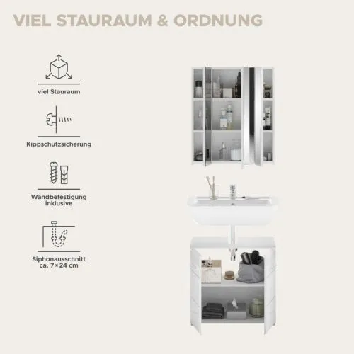 Badezimmer-Set Linus | weiß Hochglanz | 2-teilig
