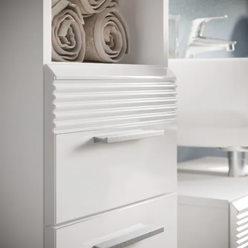 Badezimmer Set Linus | weiß Hochglanz | 3-teilig