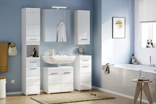 Badezimmer Set Linus | weiß Hochglanz | 3-teilig
