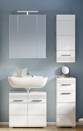 Badezimmer-Set Linus | weiß Hochglanz | 4-teilig