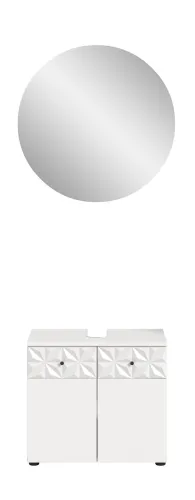 Badezimmer-Set Prisma 4 | weiß / weiß Hochglanz | 2-teilig