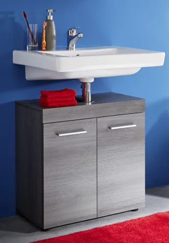 Badezimmer-Set Runner | rauchsilber | 3-teilig mit Aufsatzleuchte