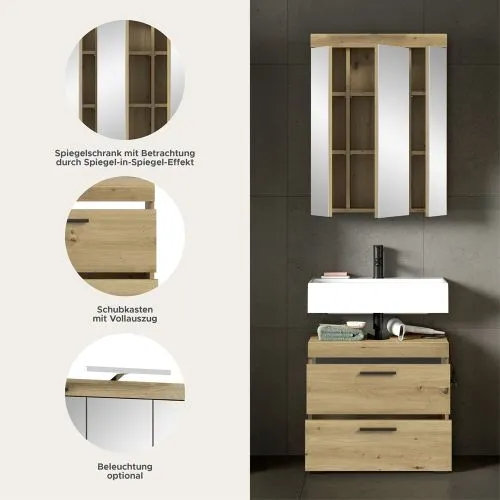 Badezimmer-Set Scout 1 | Artisan Eiche | 2-teilig ohne Aufsatzleuchte
