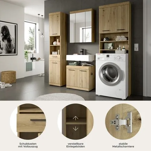 Badezimmer-Set Scout 1 | Artisan Eiche | 4-teilig mit Aufsatzleuchte