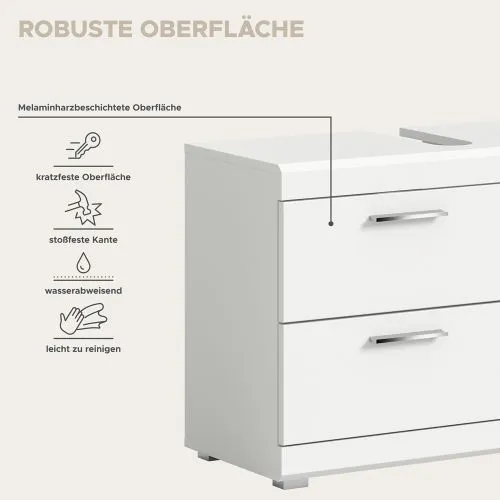 Badezimmer-Set Scout 1 | weiß Hochglanz / weiß | 3-teilig
