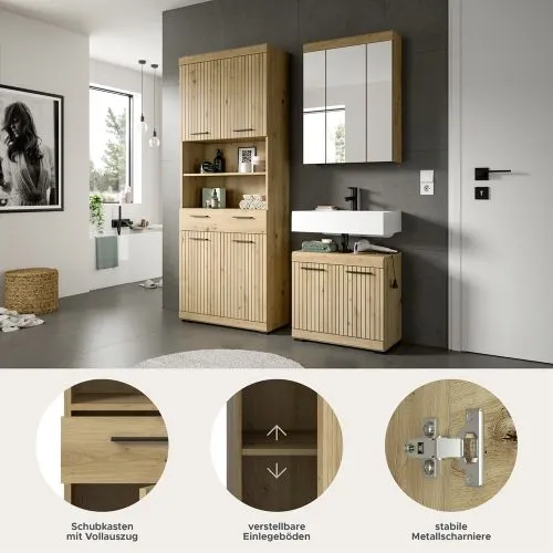 Badezimmer-Set Scout 2 | Artisan Eiche | 3-teilig mit Aufsatzleuchte