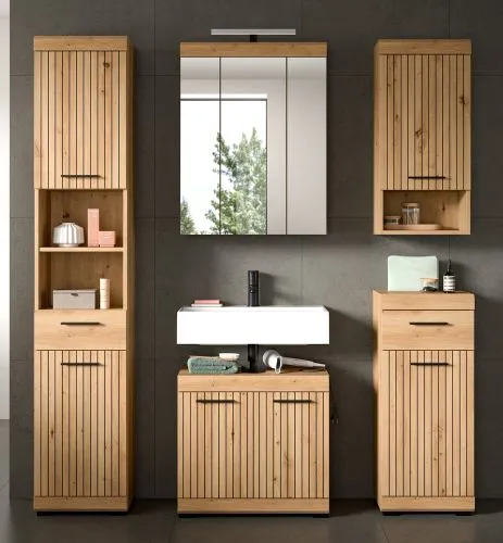 Badezimmer-Set Scout 2 | Artisan Eiche | 5-teilig mit Aufsatzleuchte