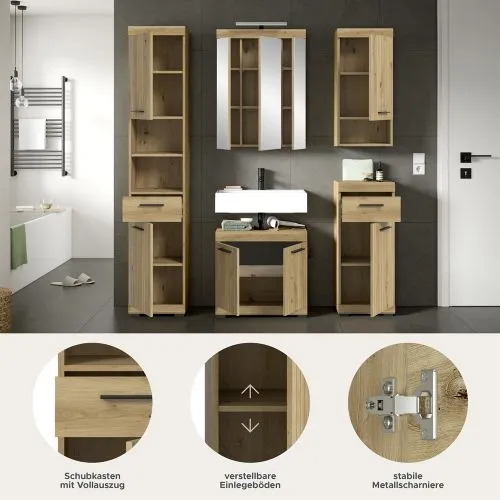 Badezimmer-Set Scout 2 | Artisan Eiche | 5-teilig ohne Aufsatzleuchte