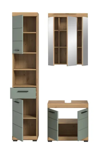 Badezimmer-Set Scout 2 | Salbei / Artisan Eiche | 3-teilig
