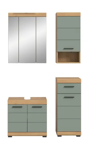 Badezimmer-Set Scout 2 | Salbei / Artisan Eiche | 4-teilig