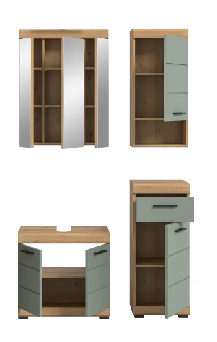 Badezimmer-Set Scout 2 | Salbei / Artisan Eiche | 4-teilig
