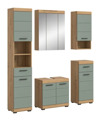 Badezimmer-Set Scout 2 | Salbei / Artisan Eiche | 5-teilig