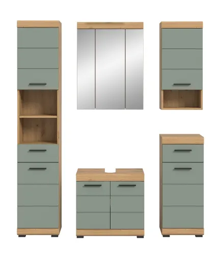 Badezimmer-Set Scout 2 | Salbei / Artisan Eiche | 5-teilig