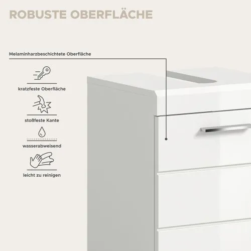Badezimmer-Set Scout 2 | weiß Hochglanz / weiß | 3-teilig
