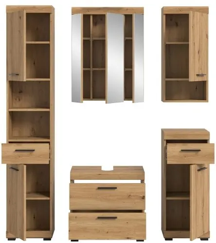 Badezimmer-Set Scout 3 | Artisan Eiche | 5-teilig ohne Aufsatzleuchte