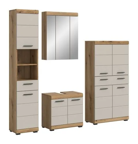 Badezimmer-Set Scout 3 | Kaschmir / Evoak Oak | 4-teilig
