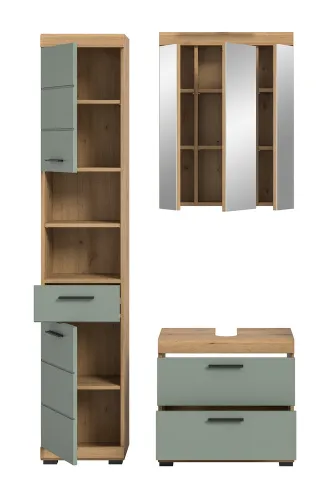 Badezimmer-Set Scout 3 | Salbei / Artisan Eiche | 3-teilig