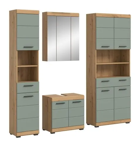 Badezimmer-Set Scout 4 | Salbei / Artisan Eiche | 4-teilig 1a