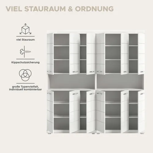 Badezimmer-Set Scout 4 | weiß Hochglanz / weiß | 2-teilig