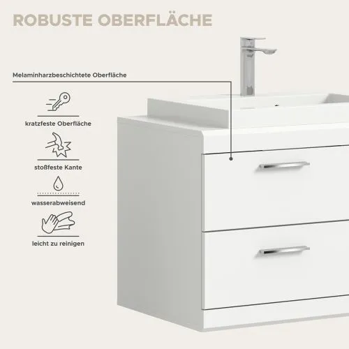 Badezimmer-Set Scout 5 | weiß Hochglanz / weiß | 4-teilig