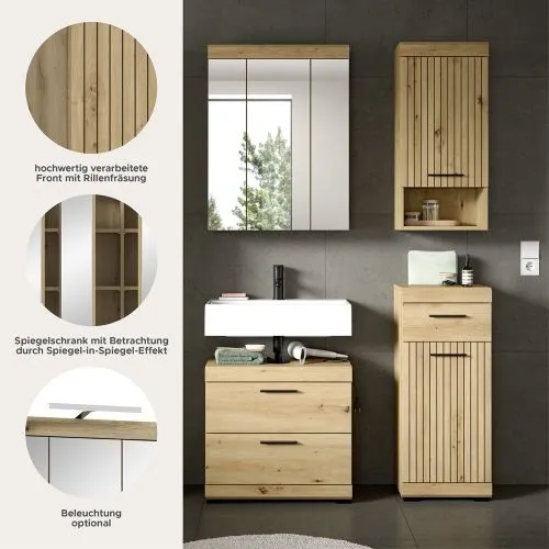 Badezimmer-Set Scout 6 | Artisan Eiche | 4-teilig ohne Aufsatzleuchte