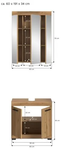 Badezimmer-Set Scout | Artisan Eiche | 2-teilig mit Aufsatzleuchte