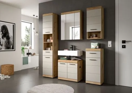 Badezimmer-Set Scout | Kaschmir / Evoak Oak | 4-teilig ohne Aufsatzleuchte